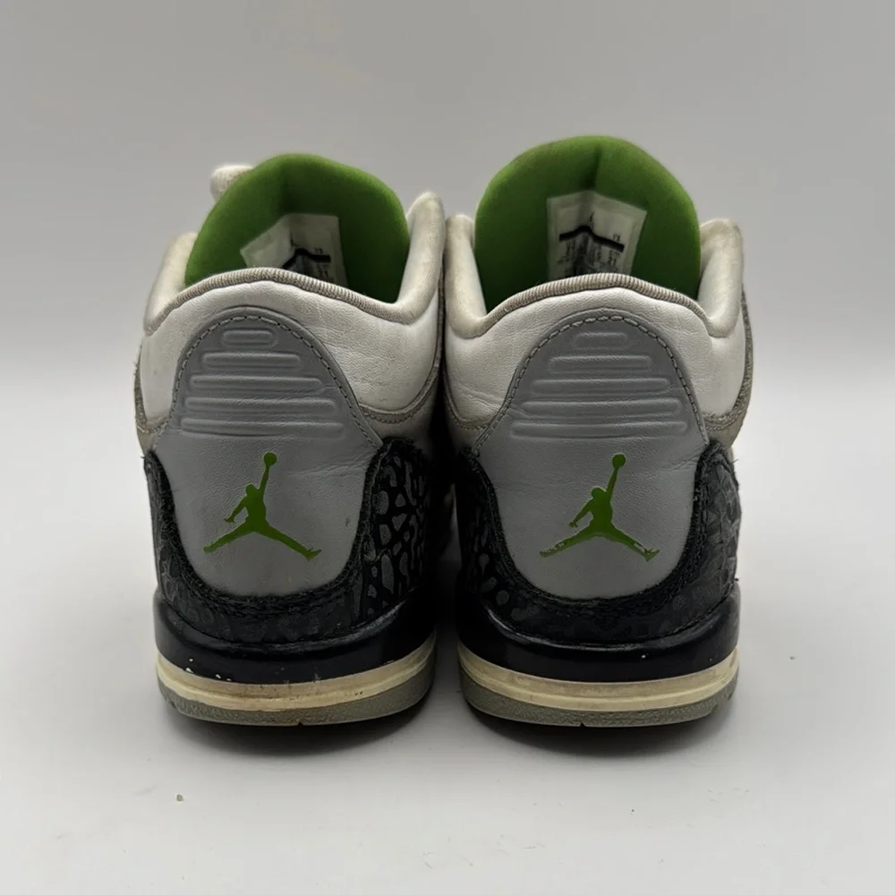 Air Jordan 3‎ Retro Basketball Sneakers Grey Black Green Youth Size 2Y